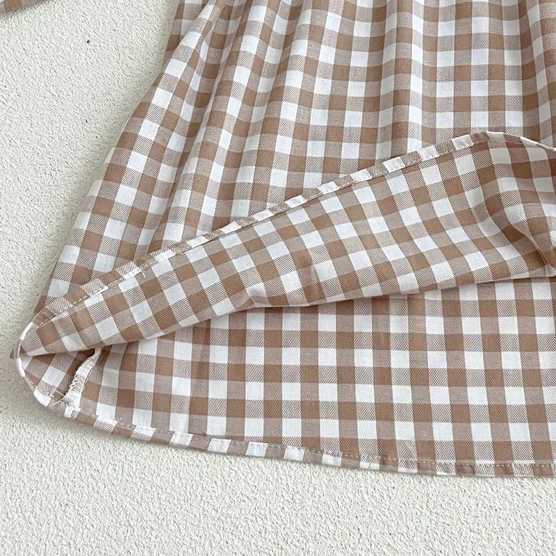 Color: Red, Kid Size: 2T - Spring Autumn Kids Baby Girls Long Sleeve Sweet Doll Collar Plaid Princess Dress Kids Baby Girls Dress Children Clothes Dress