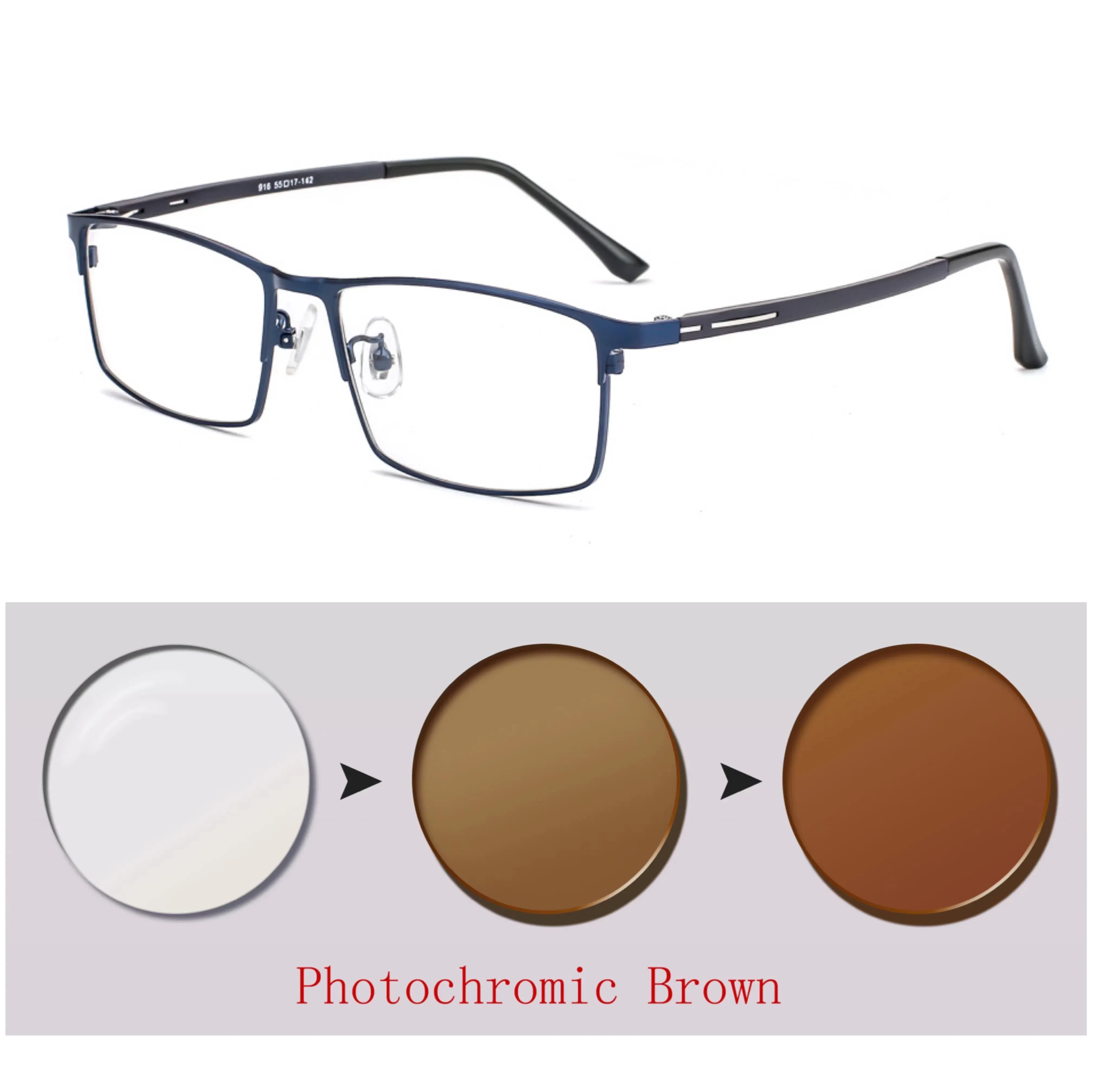 Frame Color: Blue, Ships From: CHINA, Eye Prescription: +300 - Photochromic glasses Men's reading glasses Finished glasses Student myopia glasses 0 + 0.5 + 1 + 1.25 + 1.5 + 1.75 + 2