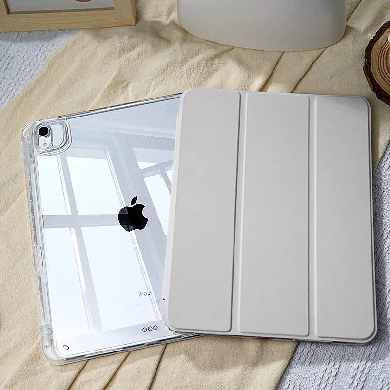 Color: GRAY, Size: nine - For 2025 iPad Air 11 Case iPad 10th Generation  11th A16  9th  Cover Gen  iPad Pro11 4 5 10.9in 12.9 M2 M3 M4 Pencil Holder Case