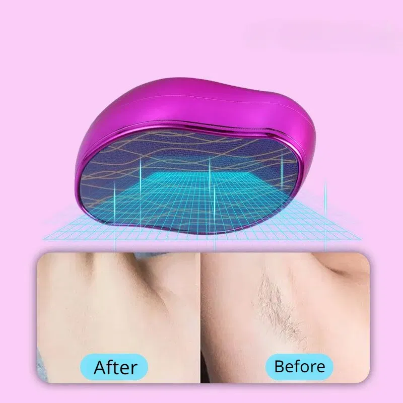 Color: WHITE - Hot Crystal Physical Hair Removal Eraser Glass Hair Remover Painless Epilator Easy Cleaning Reusable Body Care Depilation Tool
