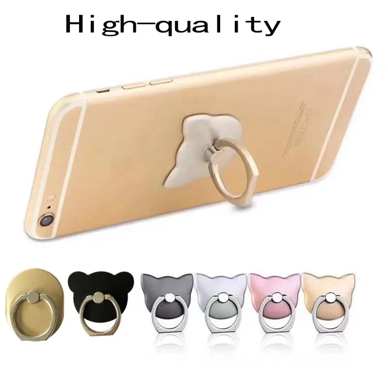 Color: Ivory, Ships From: CHINA - Cat Finger Ring Mobile Phone Holder 360 Degree Rotating  Socket Round Smartphone Cell Car Mount Stand Support Accessories
