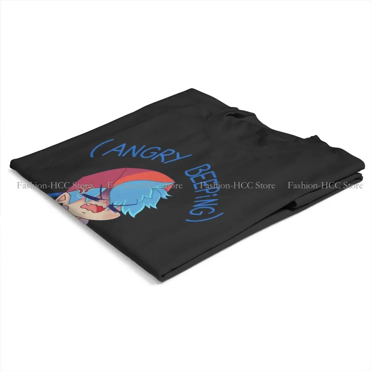 Color: black, Size: S - Angry Beeping Boyfriend Style Polyester TShirt Friday Night Funkin FNF Music Boy Comfortable Hip Hop Graphic T Shirt Stuff