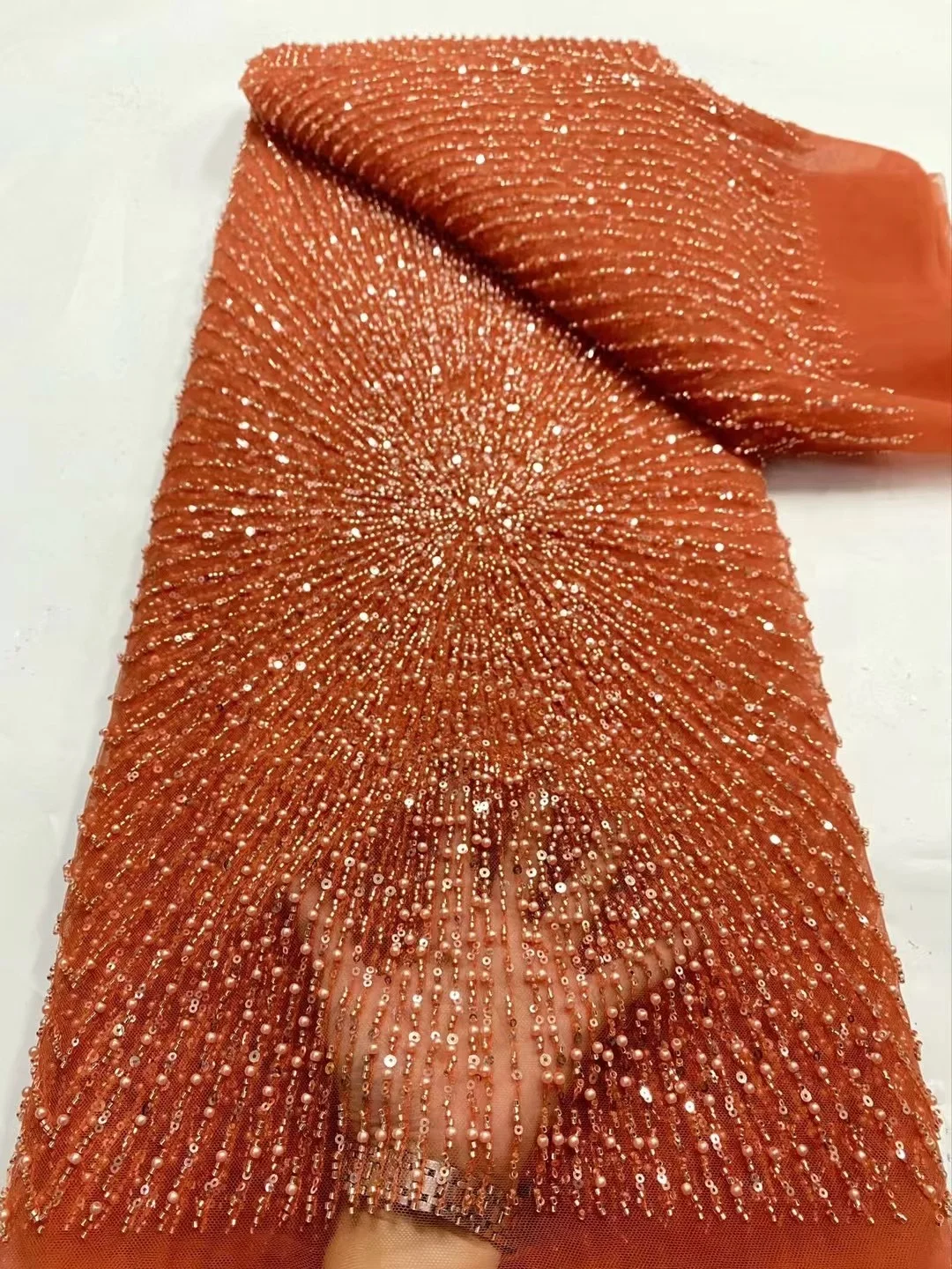 Color: black, Width: 120cm, Length: 5 yards - Wholesale Beaded Lace Fabric, French Mesh With Sequence, African Lace Fabric 2025 High Quality, Bridal Lace Fabric, Beaded Net