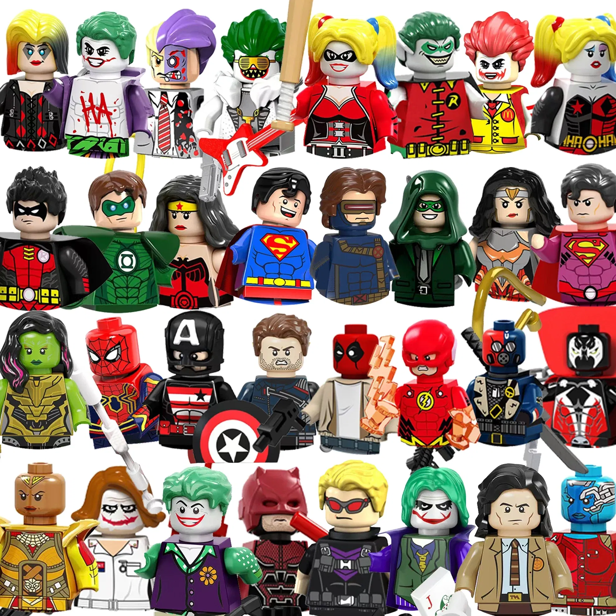 Color: plum - Marvel Blocks Brick Hero Batman Joker Superman Catwoman Mini Figure Building blocks Hot Toy Children's party gift