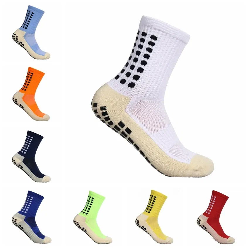 Color: Champagne - Anti-slip Soccer Women Men Outdoor Sport Grip Football Yoga Socks