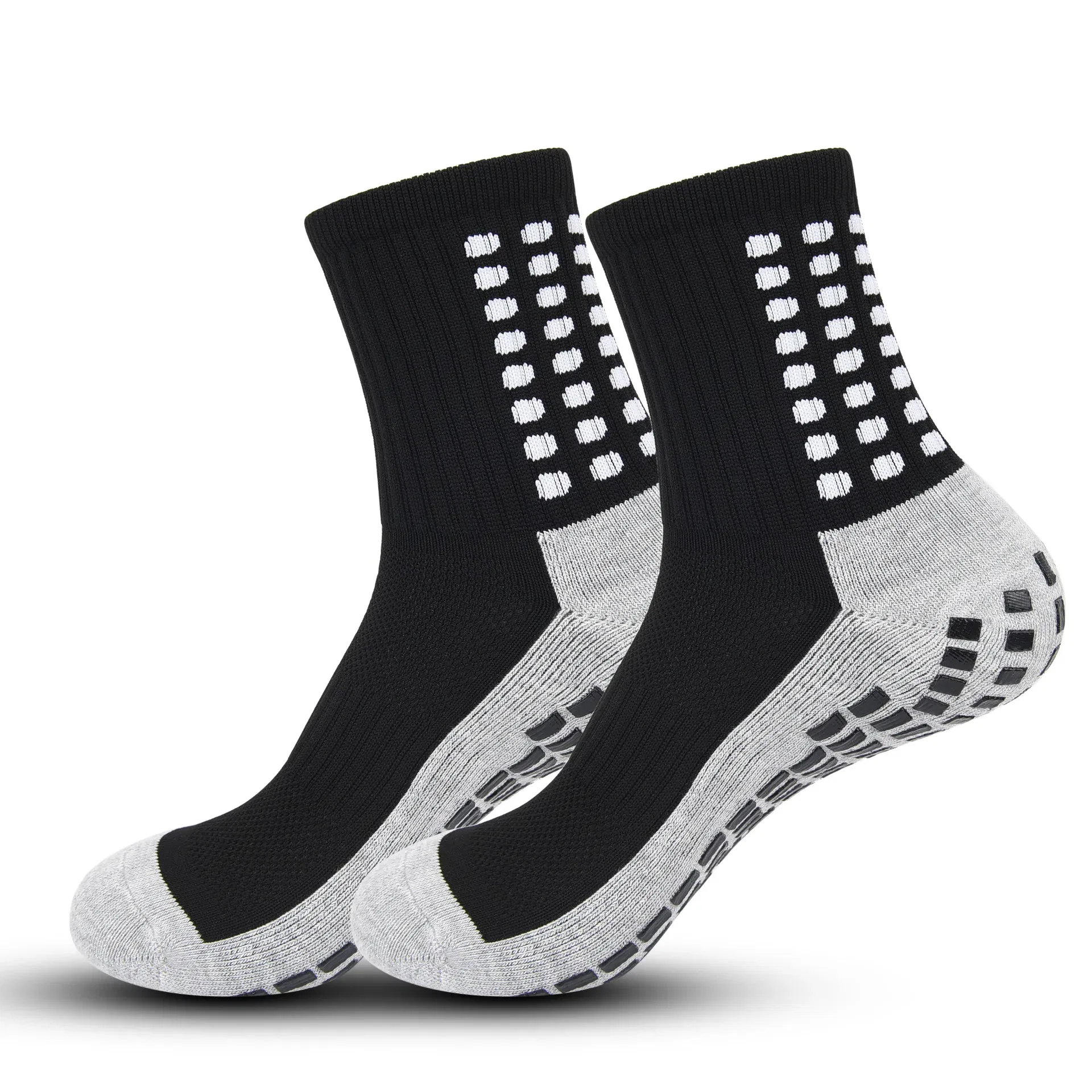Color: Champagne - Anti-slip Soccer Women Men Outdoor Sport Grip Football Yoga Socks