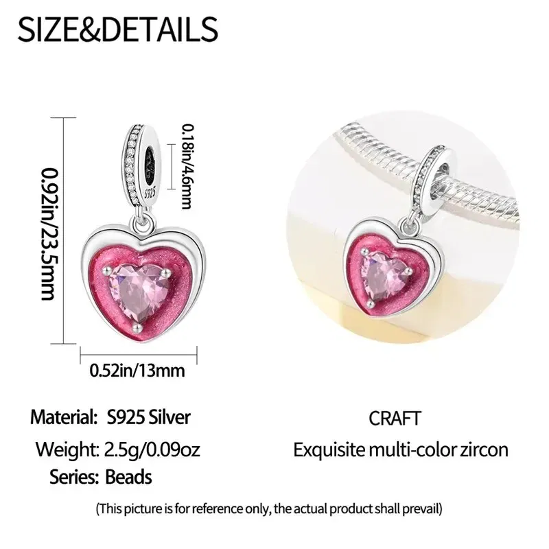 Color: Navy Blue - 2024 New Fashion 925 Sterling Silver Crystal Slippers Barbie Series Charm Beads Suitable for Pandora Original Bracelet DIY Gift
