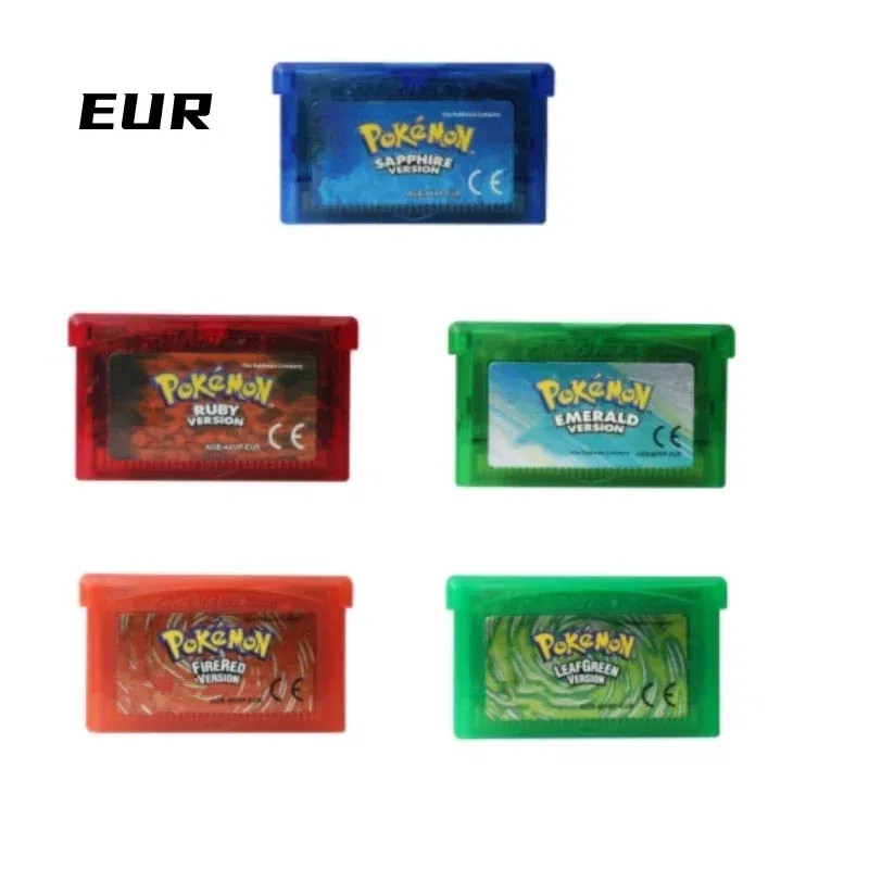 Color: Pink - GBA Game 32 Bit Video Game Cartridge Console Card Pokemon Emerald Ruby FireRed LeafGreen Sapphire Multi-language for GBA/NDS
