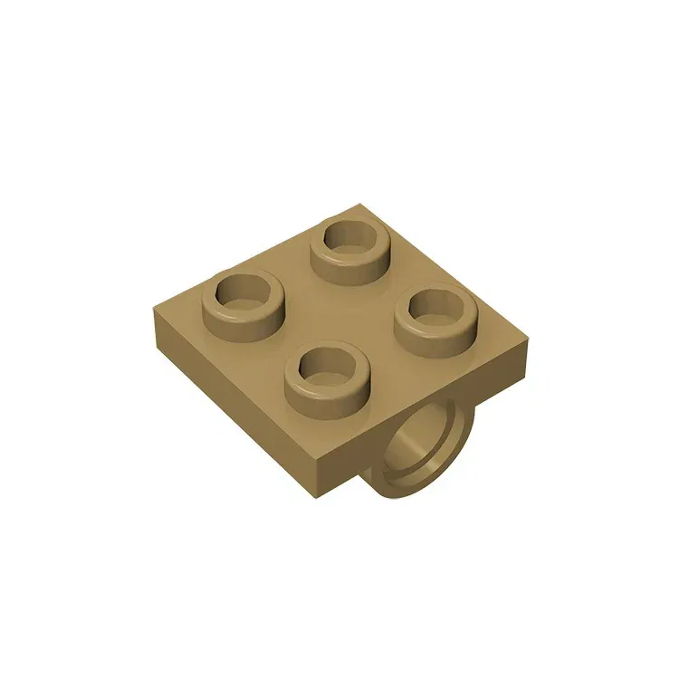 Color: DARK GRAY - MOC PARTS GDS-848 Plate, Modified 2 x 2 with Pin Hole - Full Cross Support Underneath compatible with lego 10247 2444
