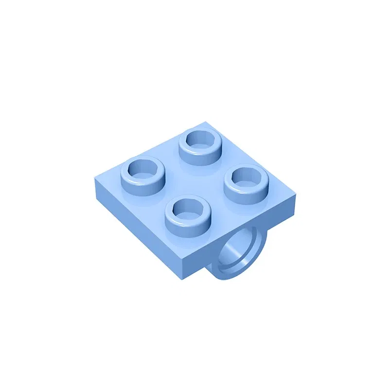 Color: DARK GRAY - MOC PARTS GDS-848 Plate, Modified 2 x 2 with Pin Hole - Full Cross Support Underneath compatible with lego 10247 2444