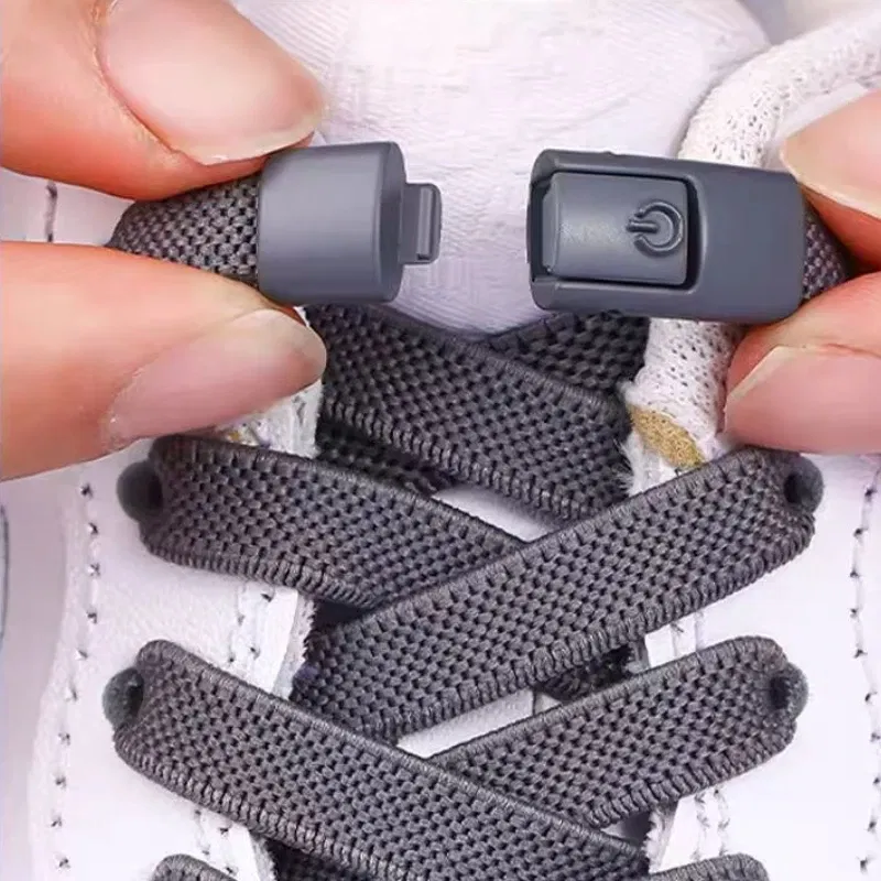 Color: Ivory - 2/4/10pairs Without Ties Elastic Laces No Tie Shoe Laces Press Lock Shoelaces Sneaker Kids Adult 8MM Widened Flat Shoelace