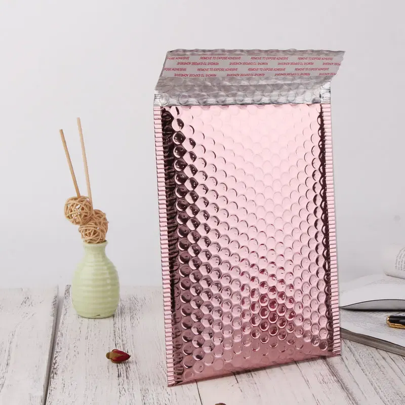 Color: Deep Sapphire, Gift Box Size: 18x7x24cm, Gift Bag Size: 9x15cm - 10pcs Multi-Size Rose Gold Aluminum Foil Shipping Mailing Bags Waterproof Express Bubble Bags for Gift Packaging Envelope