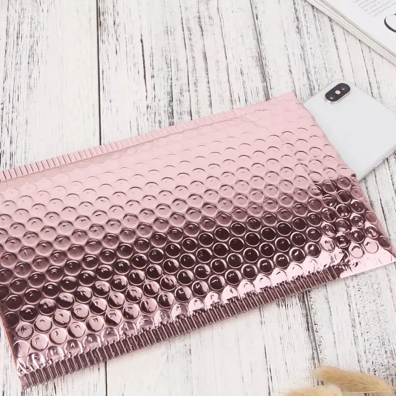 Color: Deep Sapphire, Gift Box Size: 18x7x24cm, Gift Bag Size: 9x15cm - 10pcs Multi-Size Rose Gold Aluminum Foil Shipping Mailing Bags Waterproof Express Bubble Bags for Gift Packaging Envelope