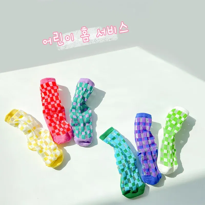 Color: GRAY, Size: 7-9T - Boys Summer Socks Girls Thin Socks Trendy Pattern Crew Socks Children Socks 3 Pairs