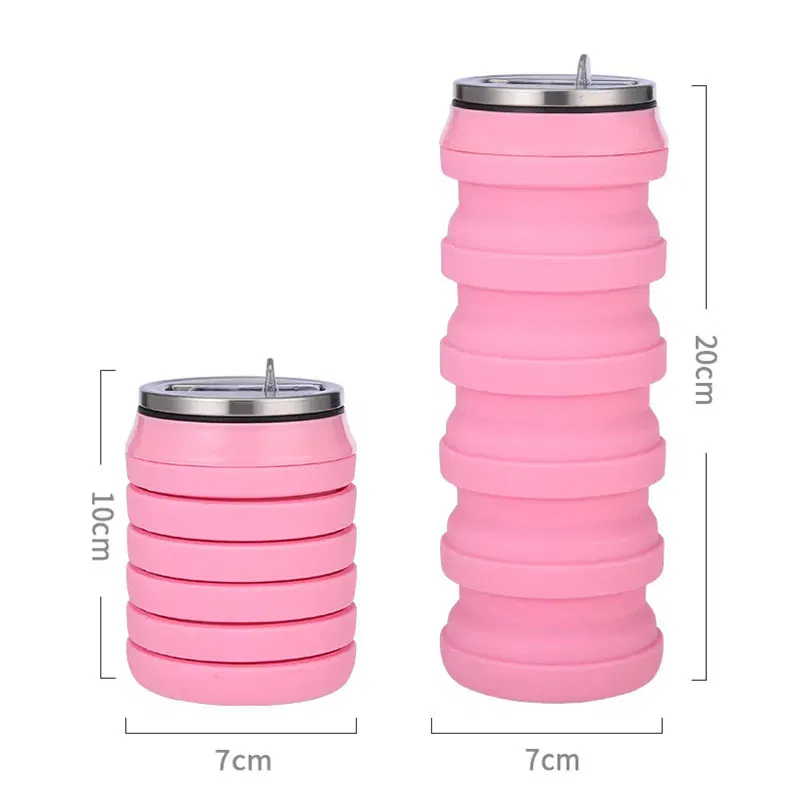 Color: MULTI, Ships From: CHINA, Capacity: 0.5L - Portable Silicone Foldable Water Bottle, Outdoor Sports, Mountaineering, Riding, Trip Drinking Cup, New, 2024