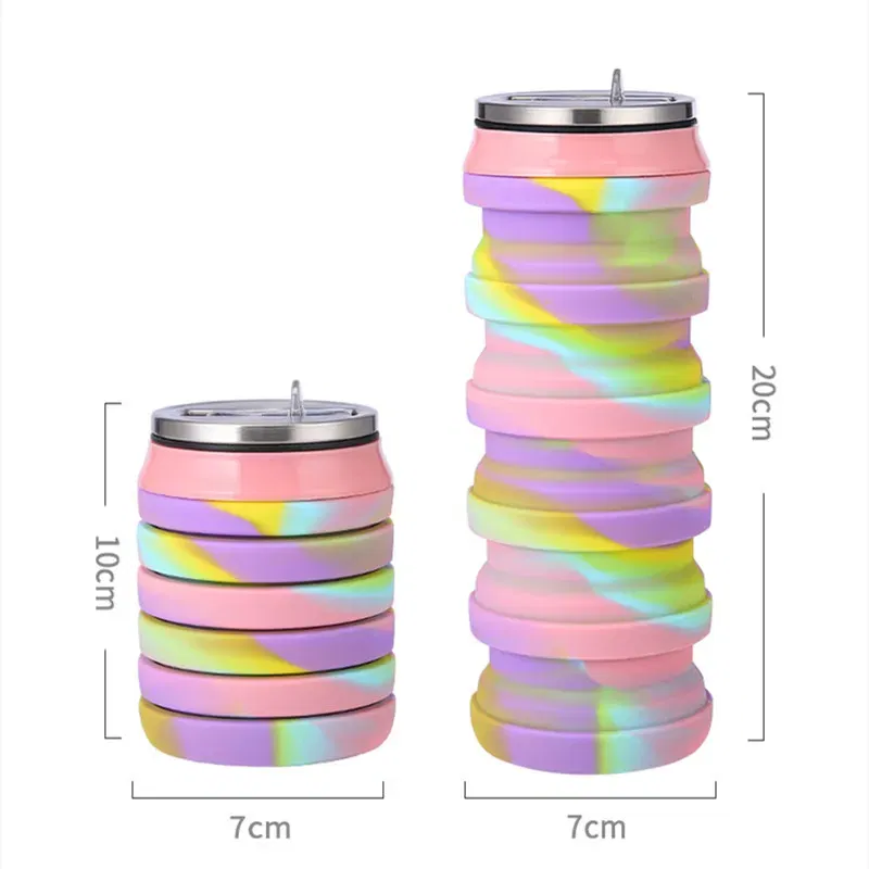 Color: MULTI, Ships From: CHINA, Capacity: 0.5L - Portable Silicone Foldable Water Bottle, Outdoor Sports, Mountaineering, Riding, Trip Drinking Cup, New, 2024