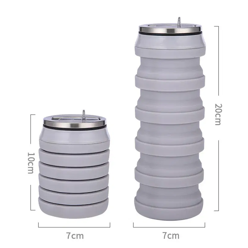 Color: MULTI, Ships From: CHINA, Capacity: 0.5L - Portable Silicone Foldable Water Bottle, Outdoor Sports, Mountaineering, Riding, Trip Drinking Cup, New, 2024