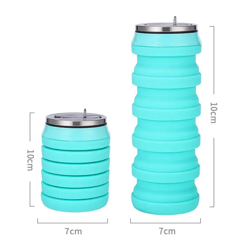 Color: MULTI, Ships From: CHINA, Capacity: 0.5L - Portable Silicone Foldable Water Bottle, Outdoor Sports, Mountaineering, Riding, Trip Drinking Cup, New, 2024