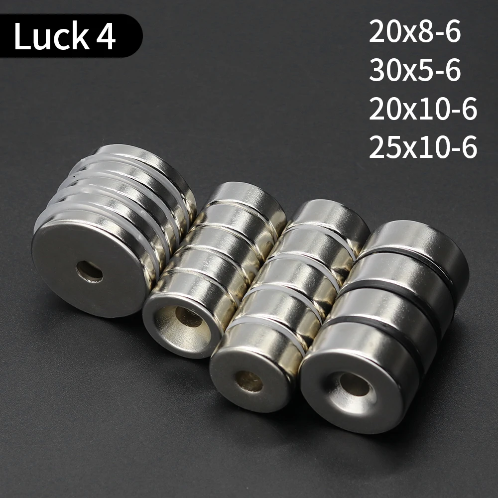 Color: Gold, Size: 4m - Round Magnet 8/10/12/15/20/25/30mm x Hole3/4/5/6mm Neodymium Magnet N35 Permanent NdFeB Super Strong Powerful Magnets With hole