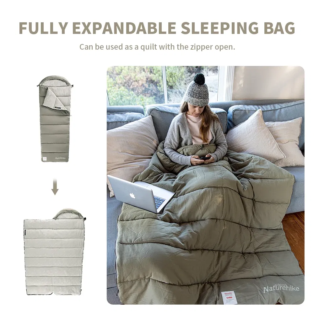Color: light green, Ships From: Poland - Naturehike Sleeping Bag M180 Lightweight Sleeping Bag M300 Double Camping Sleeping Bag M400 Machine Washable Winter Sleeping Bag
