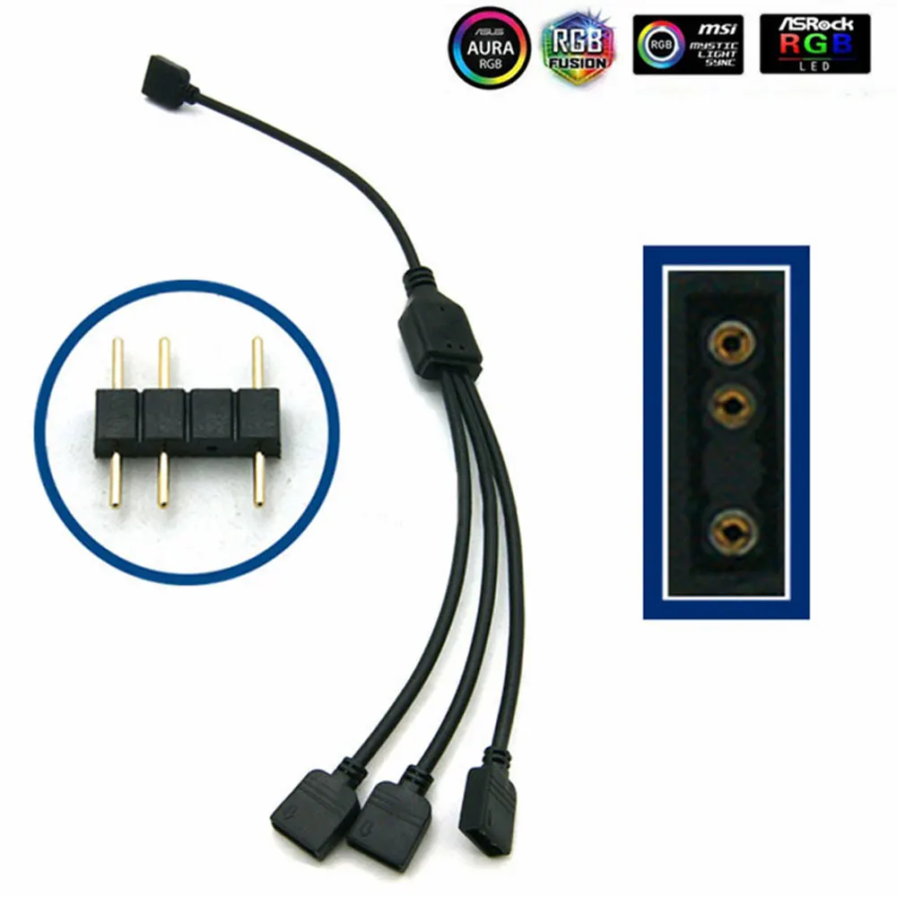 Color: green, Ships From: CHINA - Angitu 3pin/4Pin RGB ARGB SYNC 1 to 1/2/3/4/5 Fan LED Stripe Extension Cable Motherboard Light Control Hub For M/B ASUS GIGABYTE