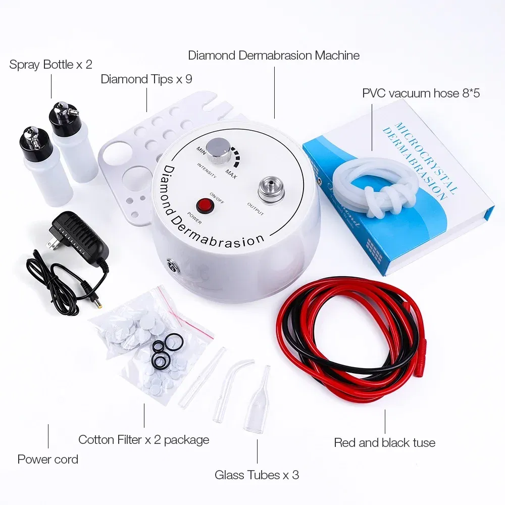 Color: Red, Ships From: CHINA, Power Source: UK - 3 in1 Diamond Microdermabrasion Dermabrasion Machine Water Spray Exfoliation Beauty Machine Wrinkle Removal Facial Peeling Tools