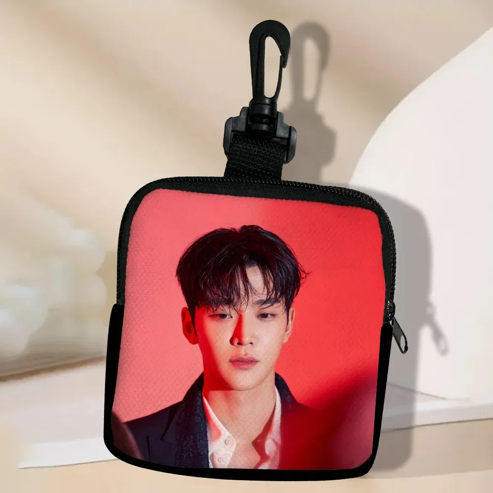 Color: GRAY - SF9 Rowoon Zipper Coin Purse Women's Simple Handbag Card Package Coin Bag  Purse Key Earphone Pouch 3.3