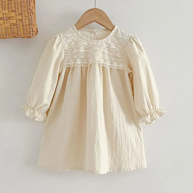 Color: Lavender, Kid Size: 5 - Spring Autumn Kids Baby Girls Long Sleeve Sweet Lace Princess Dress New Kids Baby Girls Dress Children Clothes Dress