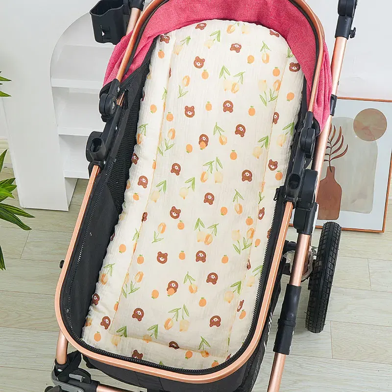 Color: green - Baby Stroller Seat Cushion Soft Mattress Kids Pushchair Car Mat Stroller Accessories