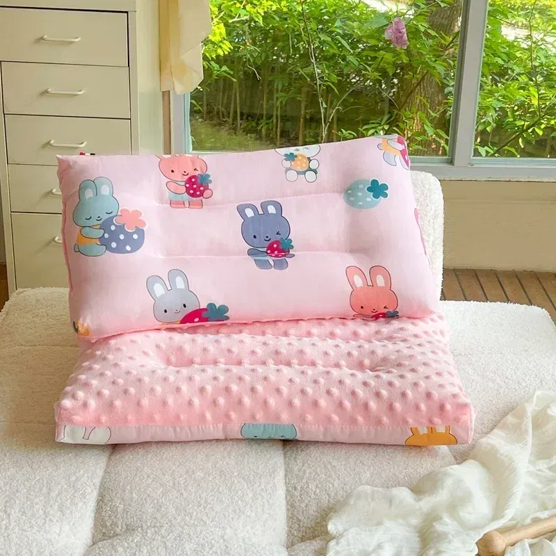 Color: WHITE - Soft baby pillow Comfortable velvet newborn pillow Baby sleep headrest Breathable baby pillow Mom's Love
