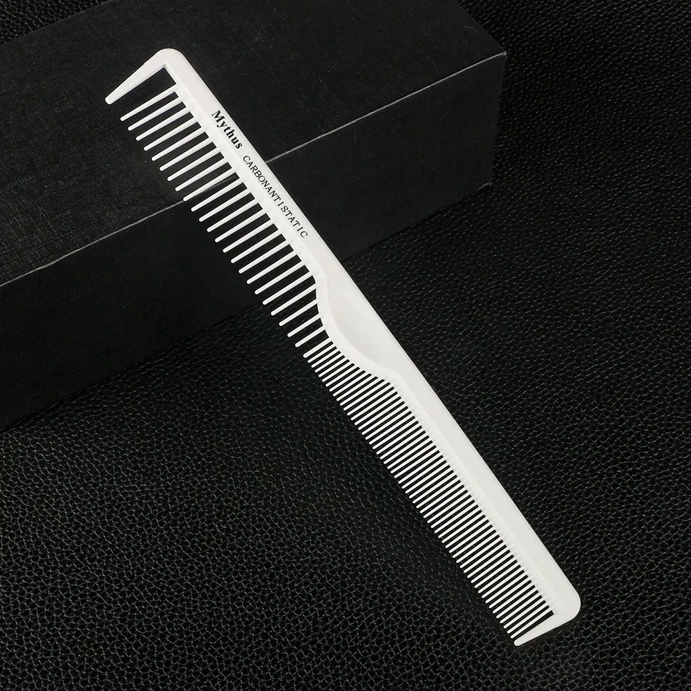 Color: Dark purple - Mythus Hairdressing Carbon Comb For Haircut Barber Anti Static White Rat Tail Comb Beauty Professional Hair Styling Tools Comb