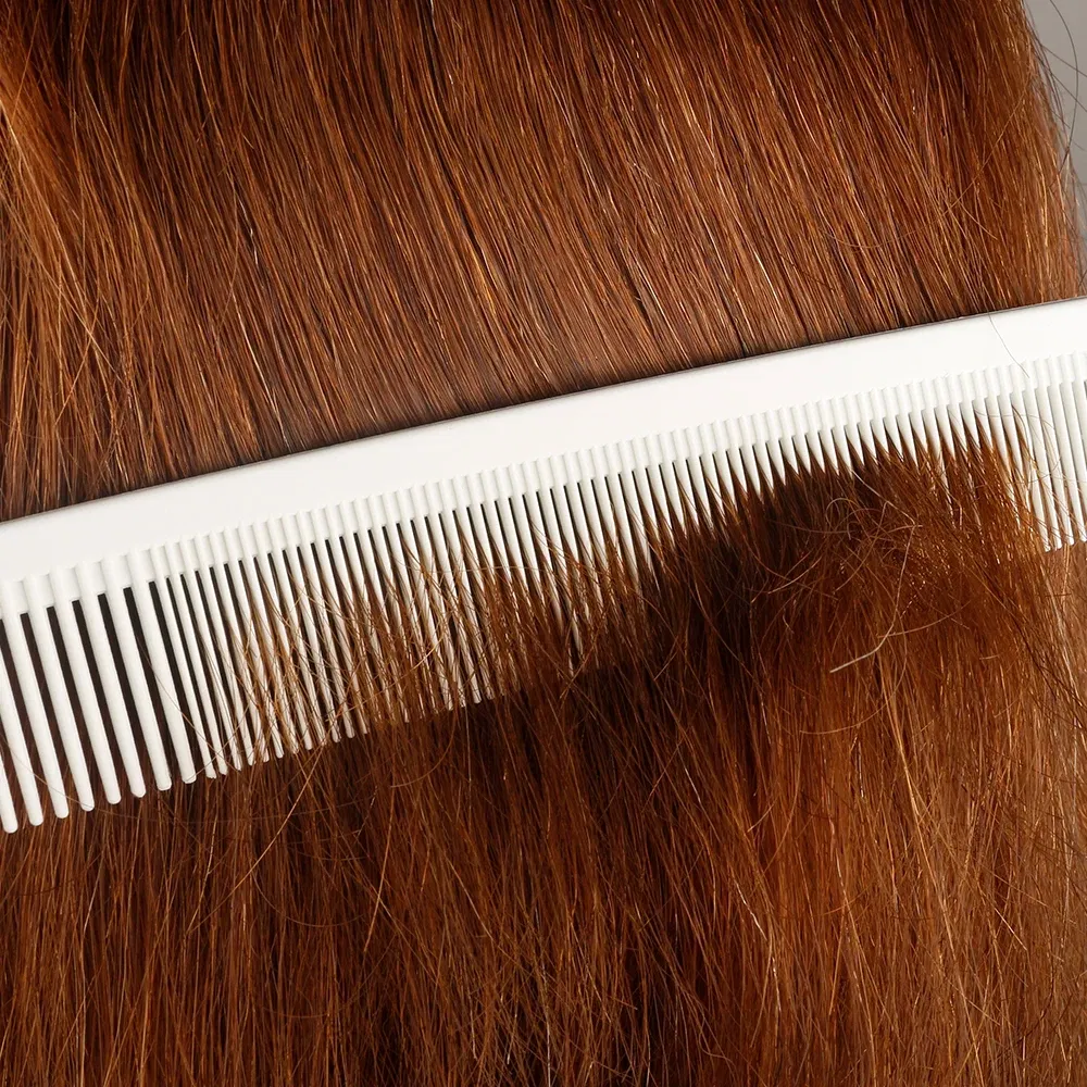 Color: Dark purple - Mythus Hairdressing Carbon Comb For Haircut Barber Anti Static White Rat Tail Comb Beauty Professional Hair Styling Tools Comb