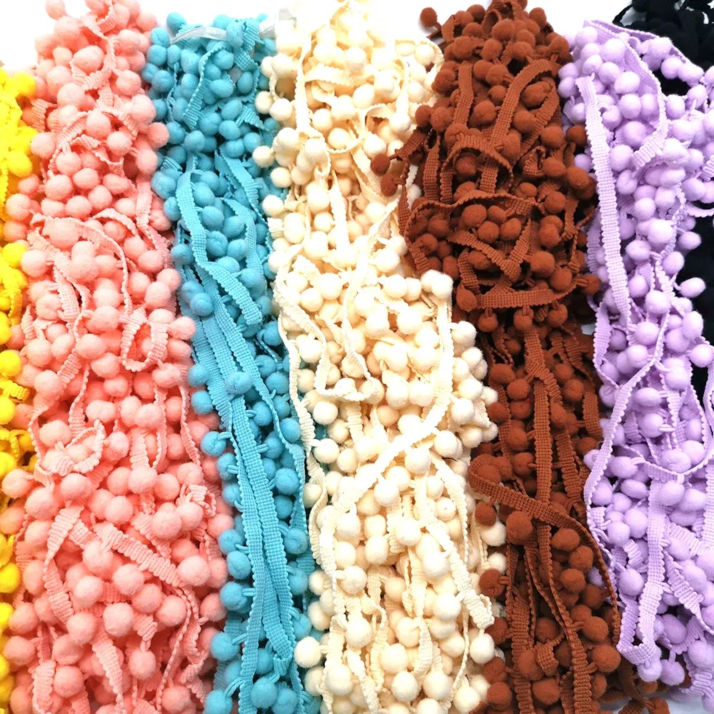 Color: army green, Size: S - 1-5yard Pom pom Fringe Lace Ribbon Pompom Trim Ball Fabric DIY Sewing Tassel Lace Kintted Fabric Handmade DIY Craft Accessorie