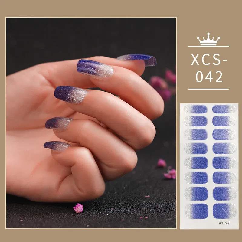 Color: Normal White - Rose Red Shiny Twinkle Full Cover Nail Stickers Sticker For Nails Self Adhesive Nail Sticker Fashion Nail Stickers Beauty