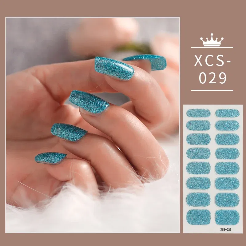 Color: Normal White - Rose Red Shiny Twinkle Full Cover Nail Stickers Sticker For Nails Self Adhesive Nail Sticker Fashion Nail Stickers Beauty