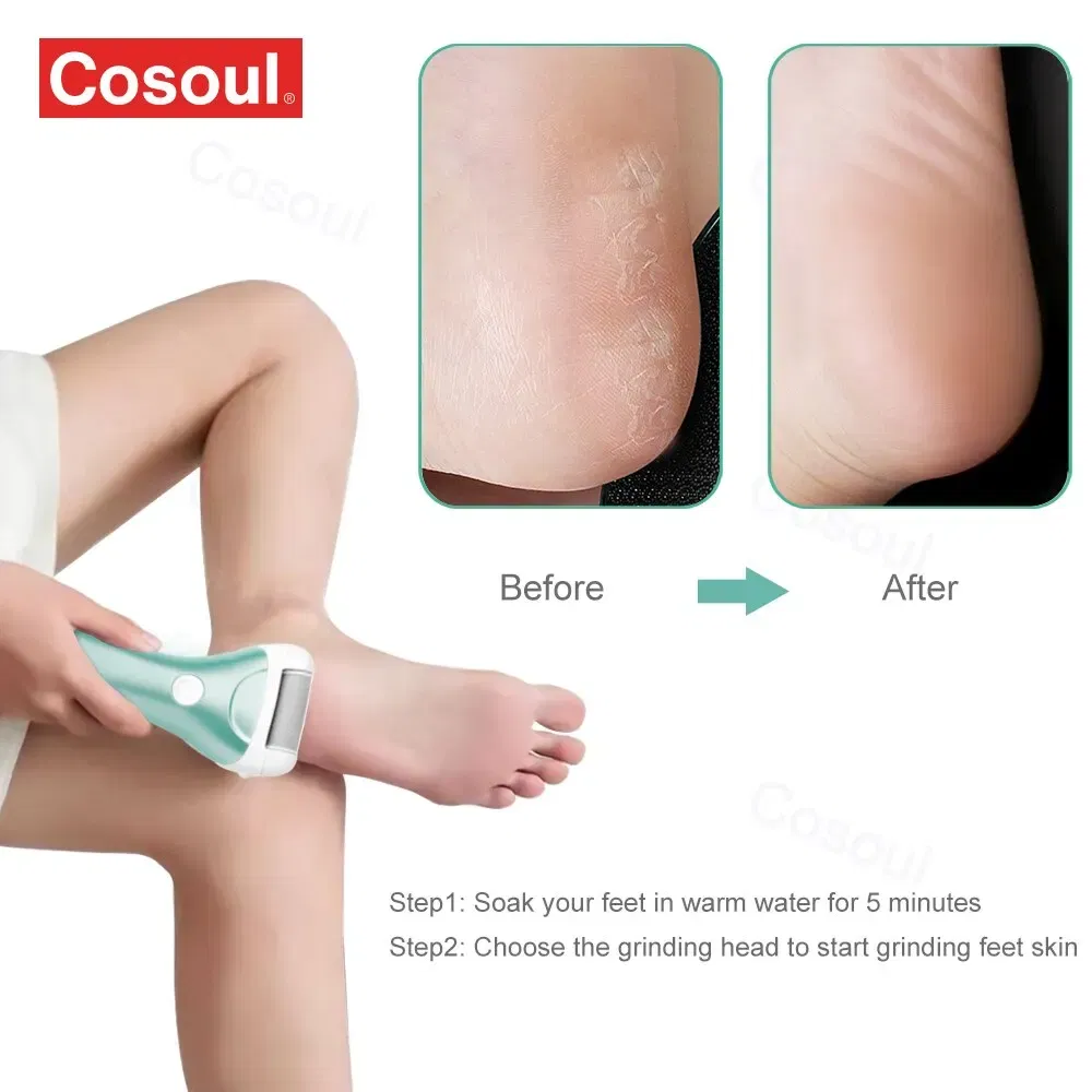 Color: PURPLE - Electric Foot File Pedicure Tools Feet Callus Removers Rechargeable Foot Scrubber Feet Care for Dead, Hard Cracked Dry Skin