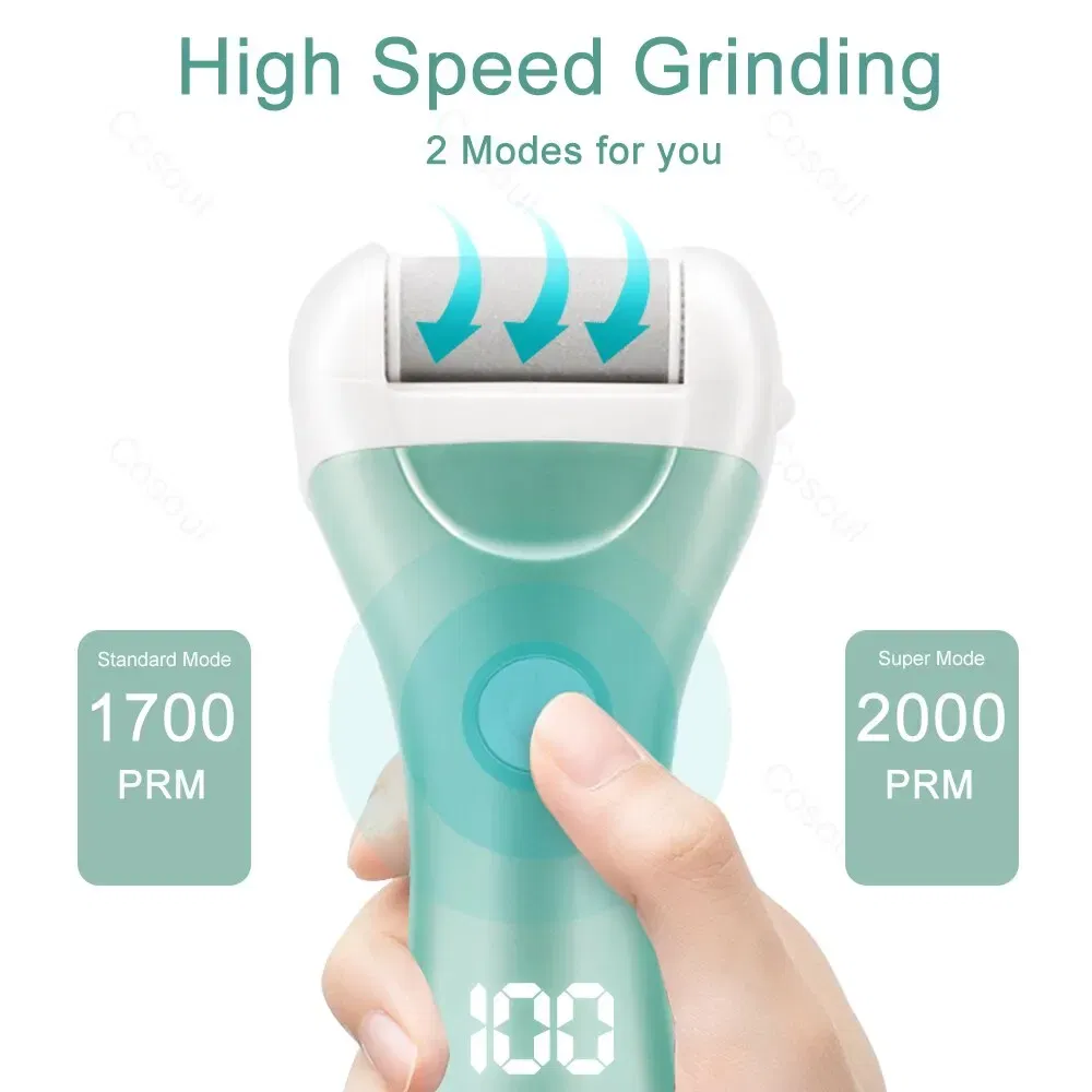 Color: PURPLE - Electric Foot File Pedicure Tools Feet Callus Removers Rechargeable Foot Scrubber Feet Care for Dead, Hard Cracked Dry Skin
