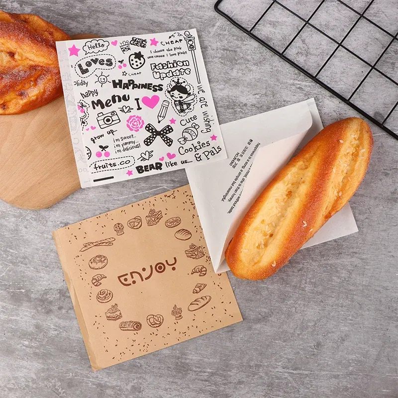 Color: Fluorescence Yellow, Gift Box Size: Other - 50Pcs 15*14cm Kraft Paper Sandwich Paper Wrap Bags Food Packing Paper Triangle Shape Oil-Proof Doughnut Packing Bag Baking Tools