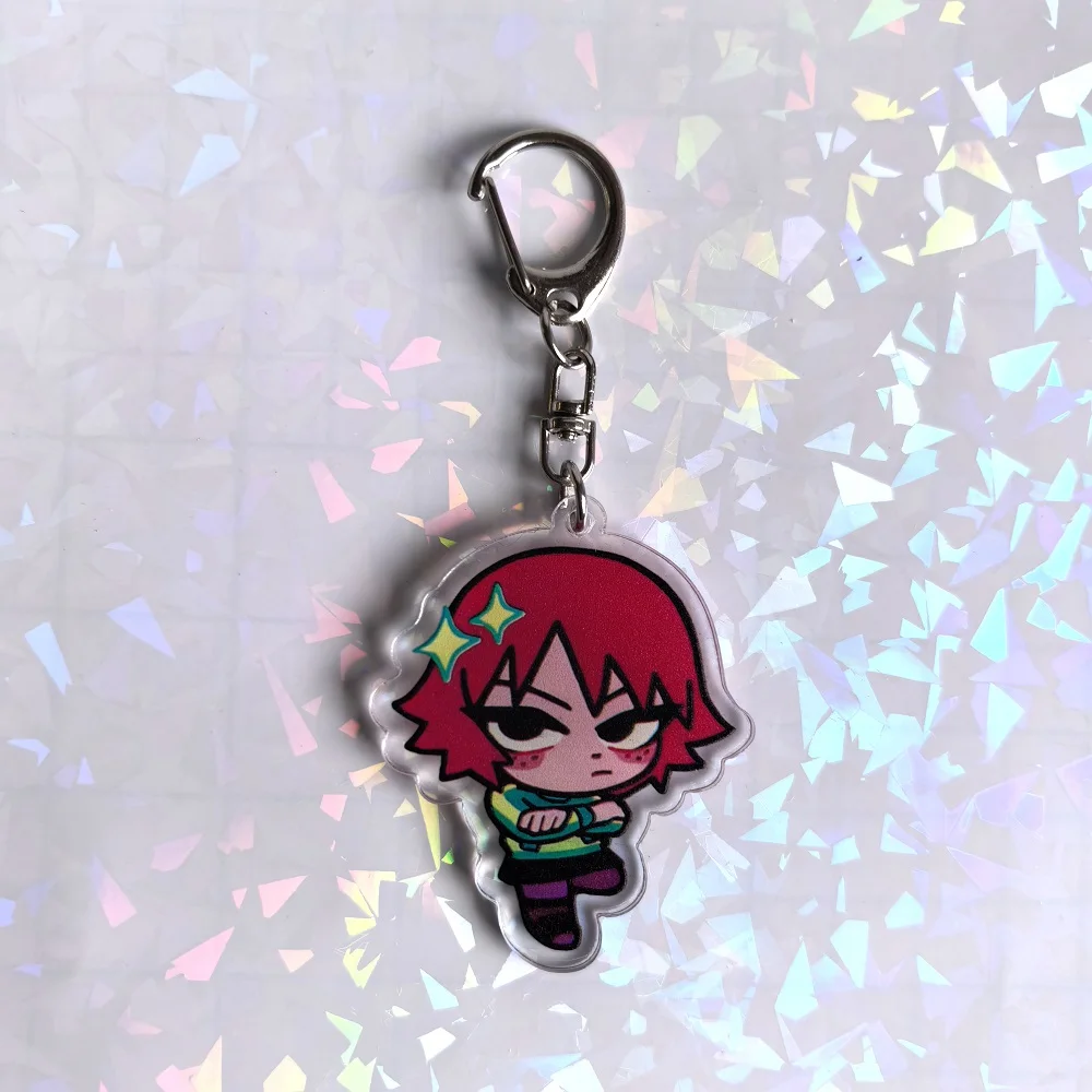 Color: PURPLE, Size: 6 cm - Crooked boy Scott Pilgrim Takes Off acrylic keychain birthday gift for boys and girls