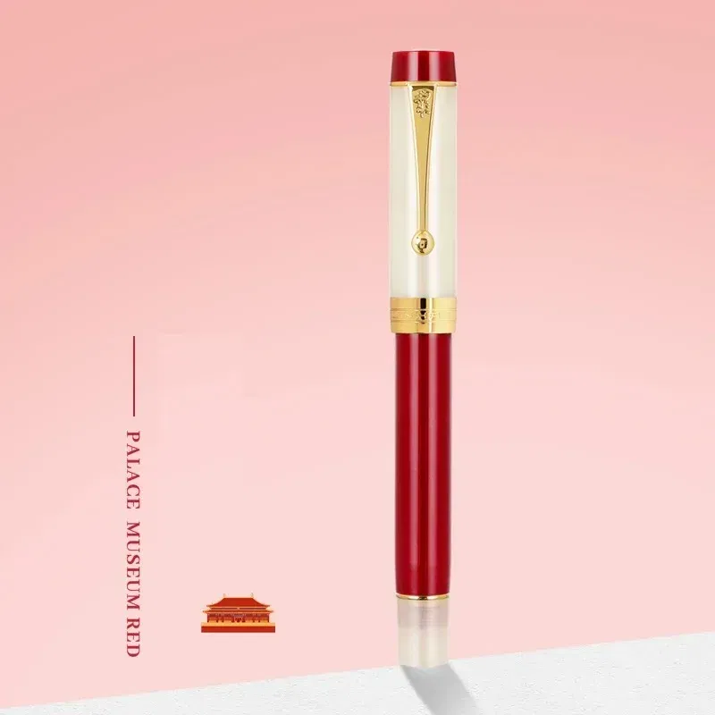 Color: Yellow, Nib Size: XF - JINHAO 100 Centennial Fountain Pen Resin Gold Clip Nib EF F M Students Pens Business Stationery School Office Supplies PK 9019