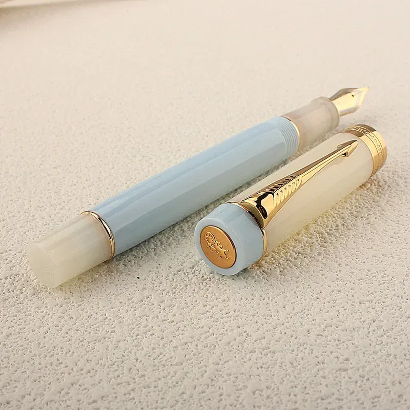 Color: Yellow, Nib Size: XF - JINHAO 100 Centennial Fountain Pen Resin Gold Clip Nib EF F M Students Pens Business Stationery School Office Supplies PK 9019