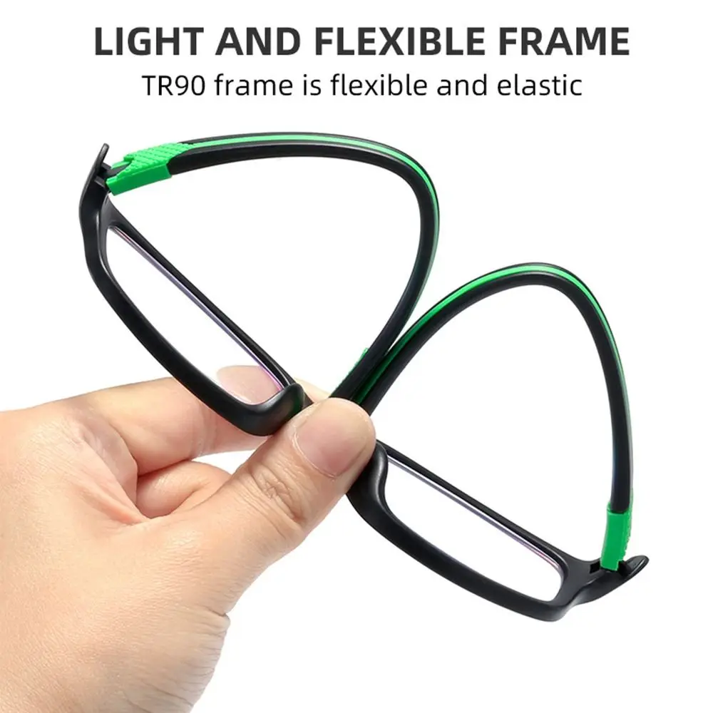 Frame Color: black, Eye Prescription: +25 - Reading Glasses Men Fashion Sports Anti-blue Light Blocking Reading Eyewear Grey Red TR90 Frame Presbyopia Eyeglasses