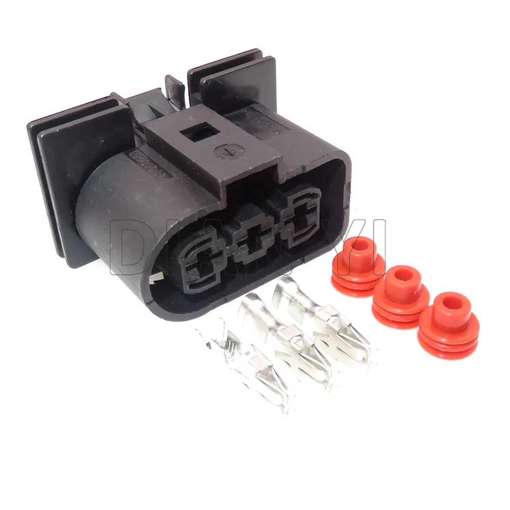 Color: black - 1 Set 3 Way AC Assembly Auto Radiator Plug For VW 1J0906443 1J0 906 443 1J0 906 233 1J0906233 Car Electronic Fan Cable Socket