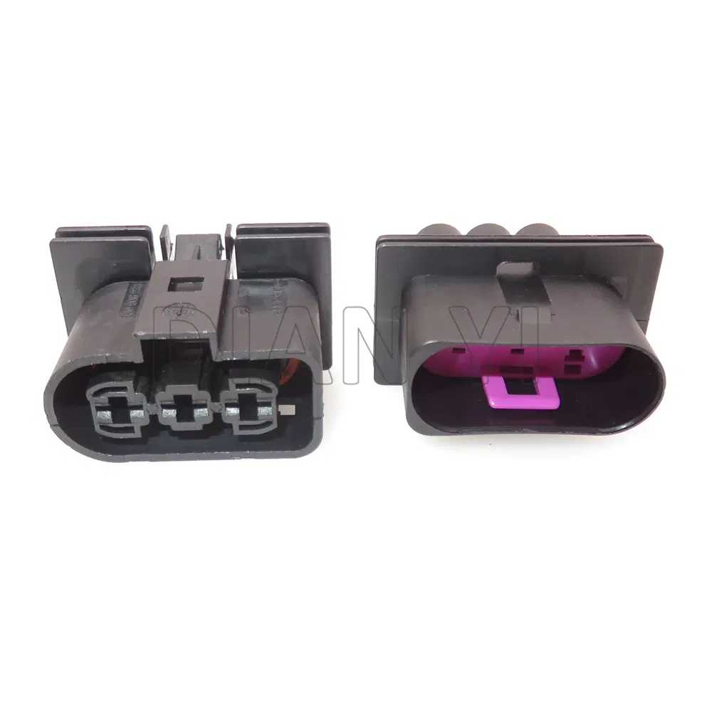 Color: black - 1 Set 3 Way AC Assembly Auto Radiator Plug For VW 1J0906443 1J0 906 443 1J0 906 233 1J0906233 Car Electronic Fan Cable Socket