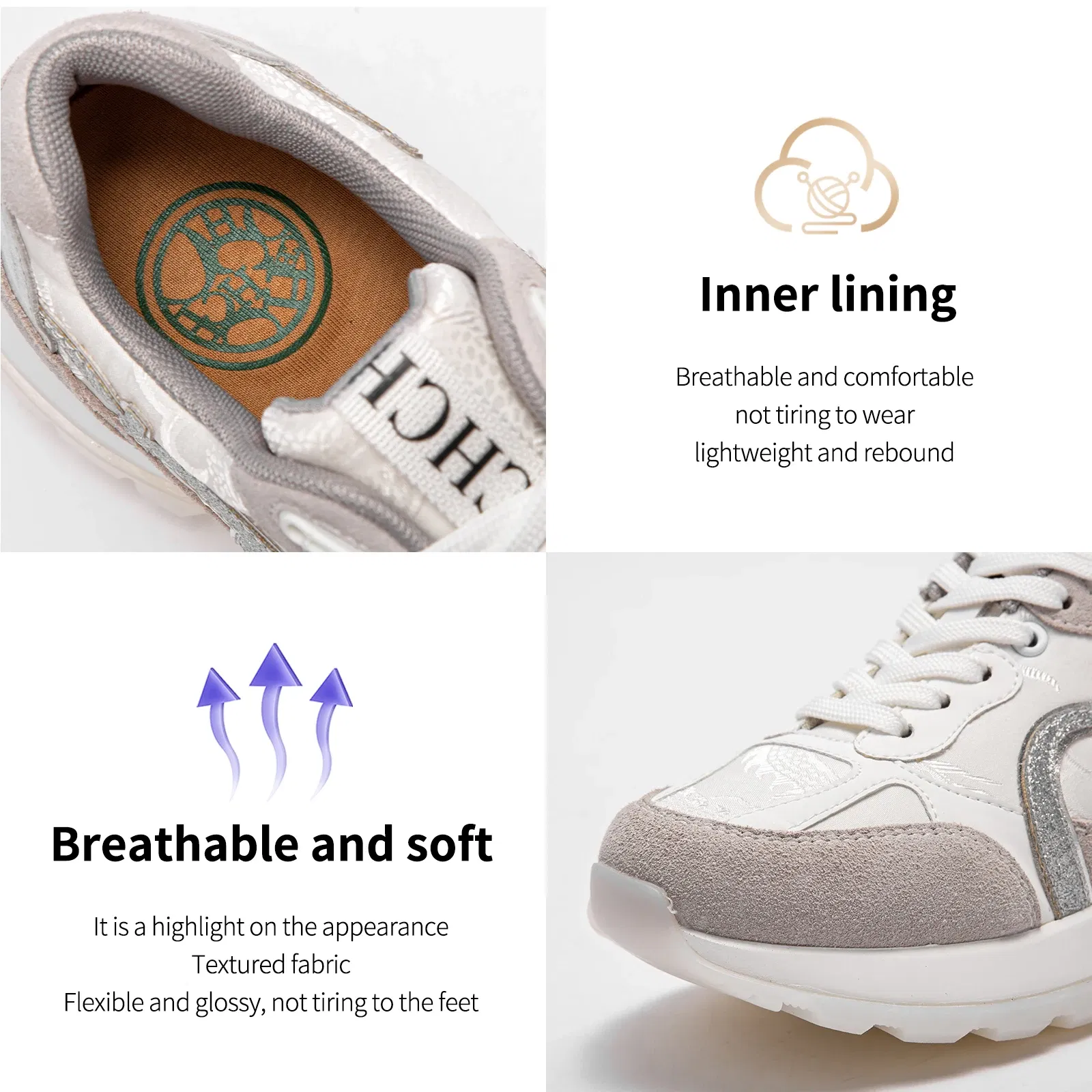 Color: Khaki, Shoe Size: 39 - CHCH Women Tennis Shoes New Leather Splicing Student Sports Shoes