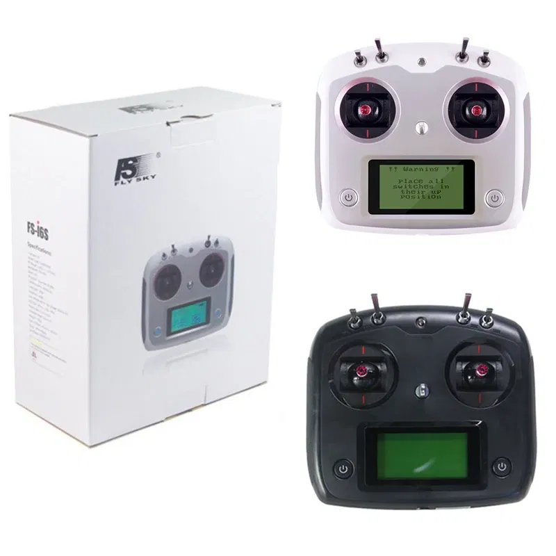 Color: Light Grey - FLYSKY FS-i6S i6S 2.4G 10CH AFHDS 2A Centering Throttle Transmitter iA6B iA10B Receiver RetailBox for RC Cars Boats Drone Toys