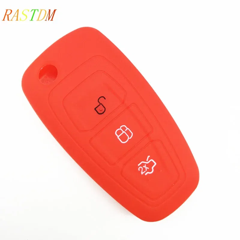 1 Silicone car smart key cover remote bag fit for Ford Focus 3 MK3 ST RS Ecosport kuga escape New fiesta , 3 Buttons smart key