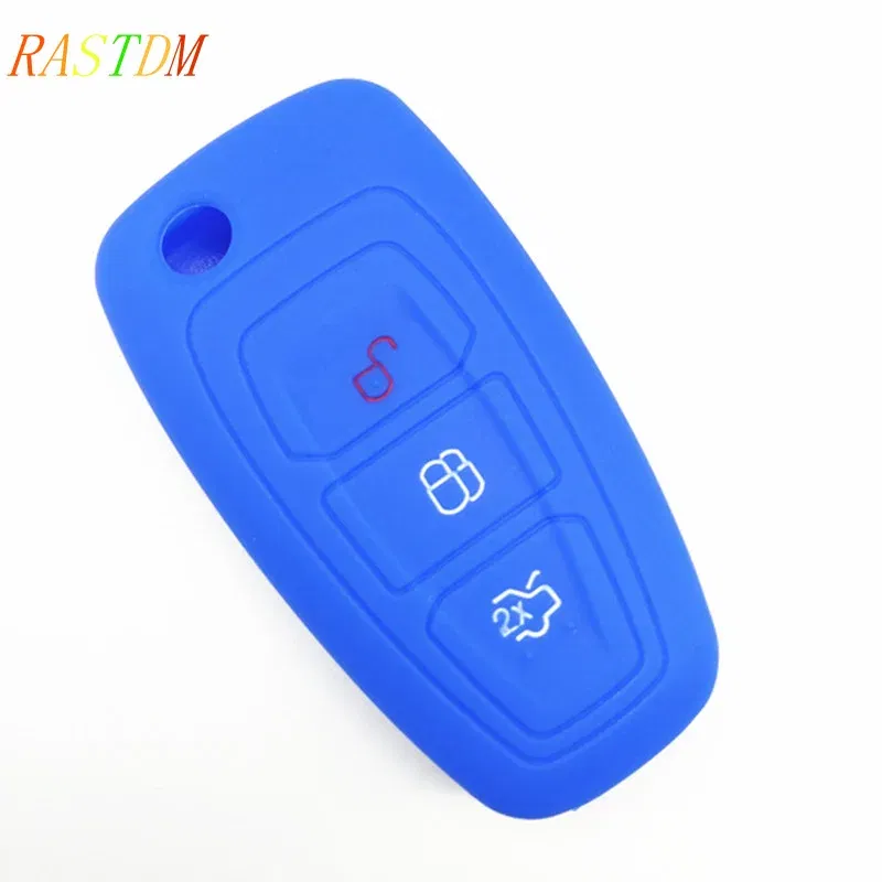 1 Silicone car smart key cover remote bag fit for Ford Focus 3 MK3 ST RS Ecosport kuga escape New fiesta , 3 Buttons smart key