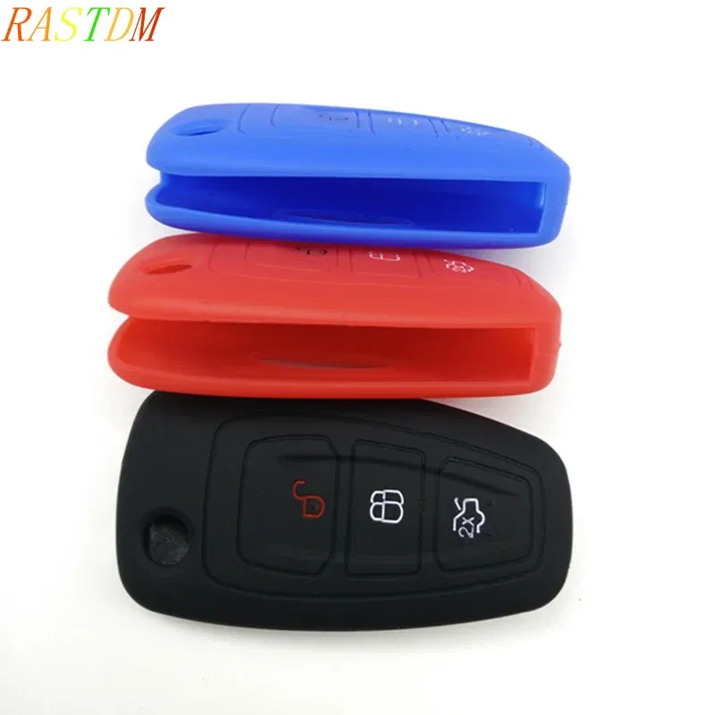 1 Silicone car smart key cover remote bag fit for Ford Focus 3 MK3 ST RS Ecosport kuga escape New fiesta , 3 Buttons smart key