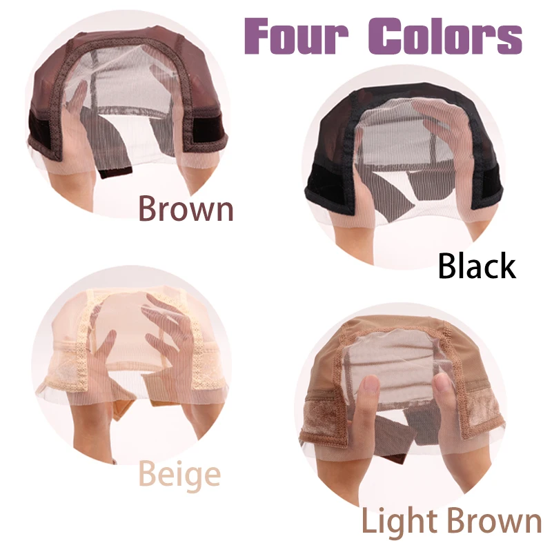 Color: Light Blue - Female Headband Wig Cap Hd Lace Wig Cap For Wig Making U Part Wig Caps With Adjustable Velvet Wig Grip To Wear Wig Nude Hair Net